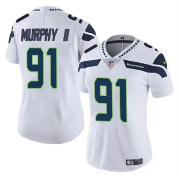 Women's Seattle Seahawks #91 Byron Murphy II 2024 Draft White Vapor Limited Stitched Football Jersey(Run Small) Women's Seattle Seahawks #91 Byron Murphy II 2024 Draft White Vapor Limited Stitched Football Jersey(Run Small)