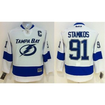 Lightning #91 Steven Stamkos White Stitched Youth NHL Jersey Lightning #91 Steven Stamkos White Stitched Youth NHL Jersey