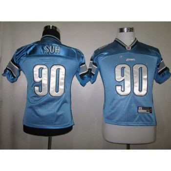 Lions #90 Ndamukong Suh Blue EStitched Youth NFL Jersey Lions #90 Ndamukong Suh Blue EStitched Youth NFL Jersey