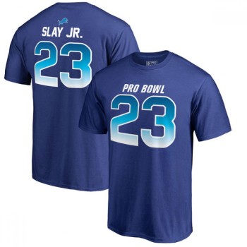 Lions Darius #23 Slay Jr AFC Pro Line 2018 NFL Pro Bowl Royal T-Shirt Lions Darius #23 Slay Jr AFC Pro Line 2018 NFL Pro Bowl Royal T-Shirt