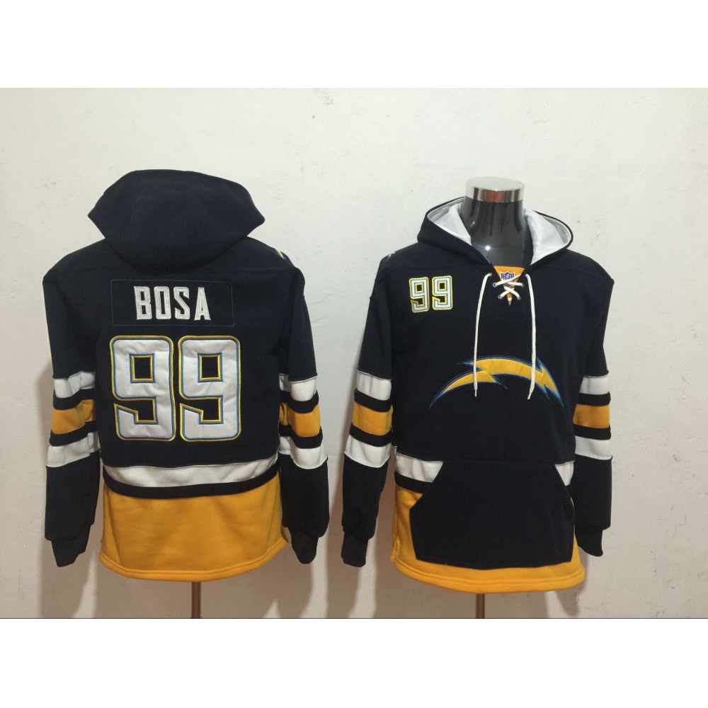Los Angeles Chargers #99 Joey Bosa Navy Blue All Stitched NFL Hoodie Sweatshirt