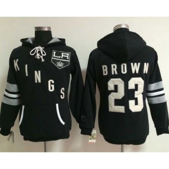 Los Angeles Kings #23 Dustin Brown Black Women's Old Time Heidi Hoodie Los Angeles Kings #23 Dustin Brown Black Women's Old Time Heidi Hoodie
