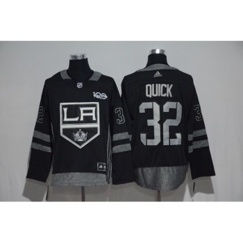 Los Angeles Kings #32 Jonathan Quick Black Men's 1917-2017 100th Anniversary  Stitched NHL Jersey Los Angeles Kings #32 Jonathan Quick Black Men's 1917-2017 100th Anniversary  Stitched NHL Jersey