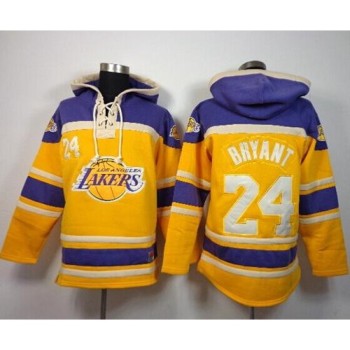 Los Angeles Lakers #24 Kobe Bryant Gold Sawyer Hooded Sweatshirt NBA Hoodie Los Angeles Lakers #24 Kobe Bryant Gold Sawyer Hooded Sweatshirt NBA Hoodie