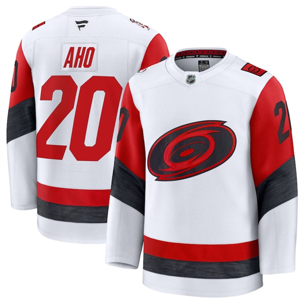 Youth Carolina Hurricanes #20 Sebastian Aho White 2025 Away Stitched Hockey Jersey
