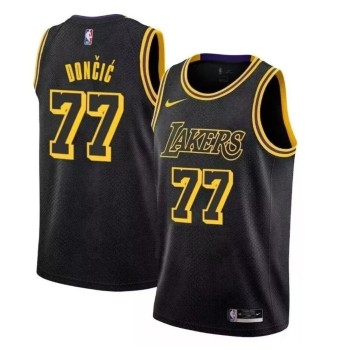 Unisex Los Angeles Lakers #77 Luka Doncic Black Swingman City Edition Jersey Unisex Los Angeles Lakers #77 Luka Doncic Black Swingman City Edition Jersey