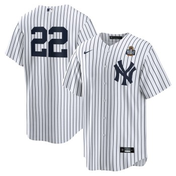 Men's New York Yankees #22 Juan Soto White 2024 World Series Home Replica Player Jersey