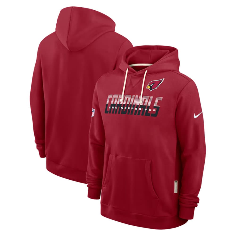 Men's Arizona Cardinals Red Cardinal Sideline Standard Issue Top Prospect Dri-FIT Hoodie