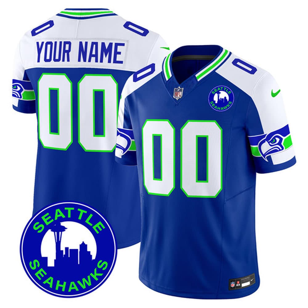 Men's Seattle Seahawks Royal Alternate City Patch Vapor F.U.S.E. Limited Custom Jersey