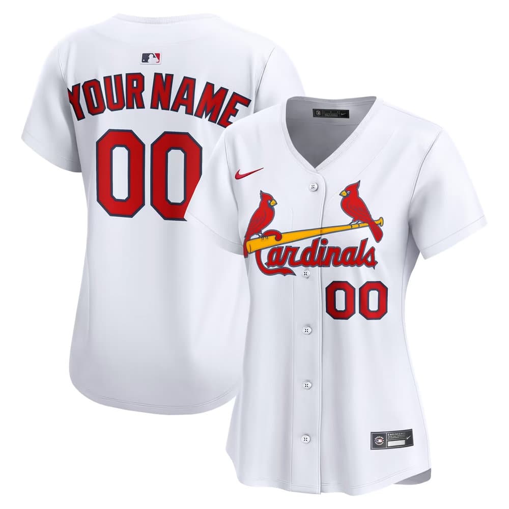 Women's St. Louis Cardinals Nike White Home Limited Custom Jersey