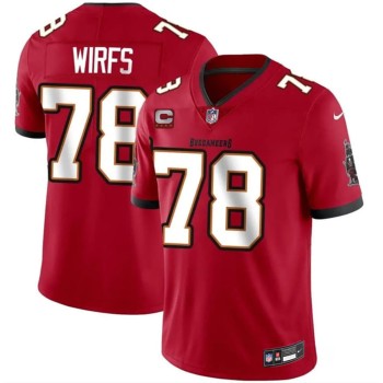 Men's Tampa Bay Buccaneers #78 Tristan Wirfs Red 2026 With 4-Star C Patch Vapor Limited Jersey
