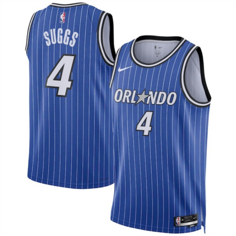 Men's Orlando Magic #4 Jalen Suggs Blue 2025 Icon Edition Stitched Basketball Jersey