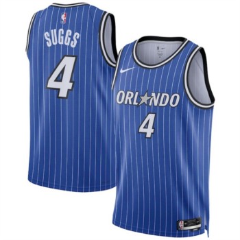 Men's Orlando Magic #4 Jalen Suggs Blue 2025 Icon Edition Stitched Basketball Jersey