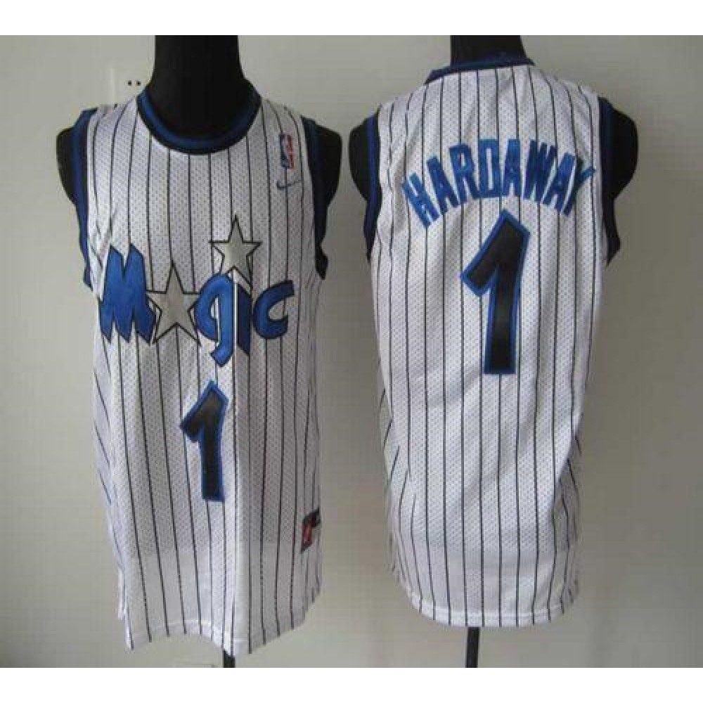 Magic #1 Penny Hardaway White Throwback Stitched NBA Jersey
