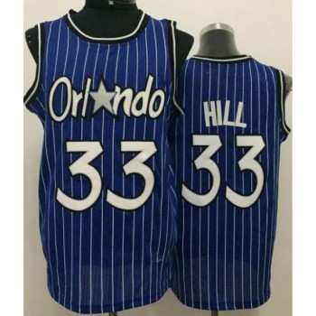 Magic #33 Grant Hill Blue Throwback Stitched NBA Jersey