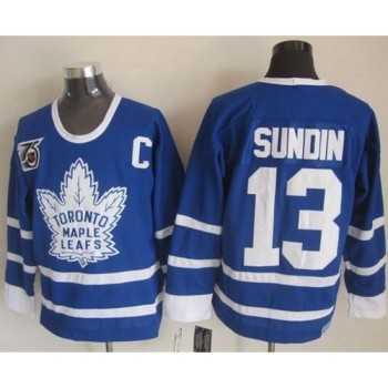 Maple Leafs #13 Mats Sundin Blue 75th CCM Throwback Stitched NHL Jersey Maple Leafs #13 Mats Sundin Blue 75th CCM Throwback Stitched NHL Jersey