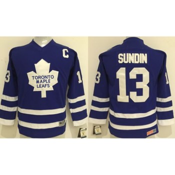 Maple Leafs #13 Mats Sundin Blue CCM Stitched Youth NHL Jersey Maple Leafs #13 Mats Sundin Blue CCM Stitched Youth NHL Jersey