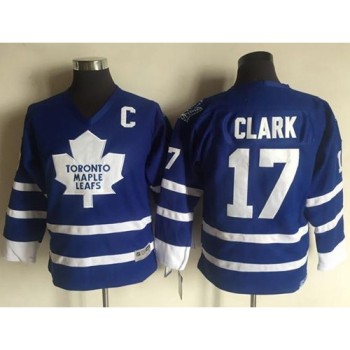 Maple Leafs #17 Wendel Clark Blue CCM Throwback Stitched Youth NHL Jersey