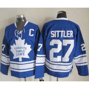 Maple Leafs #27 Darryl Sittler Blue CCM Throwback Third Stitched NHL Jersey Maple Leafs #27 Darryl Sittler Blue CCM Throwback Third Stitched NHL Jersey