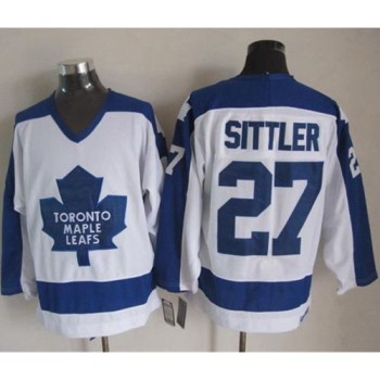 Maple Leafs #27 Darryl Sittler White/Blue CCM Throwback Stitched NHL Jersey Maple Leafs #27 Darryl Sittler White/Blue CCM Throwback Stitched NHL Jersey