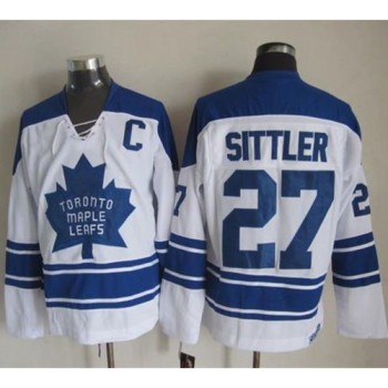 Maple Leafs #27 Darryl Sittler White CCM Throwback Third Stitched NHL Jersey Maple Leafs #27 Darryl Sittler White CCM Throwback Third Stitched NHL Jersey