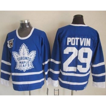 Maple Leafs #29 Felix Potvin Blue 75th CCM Throwback Stitched NHL Jersey Maple Leafs #29 Felix Potvin Blue 75th CCM Throwback Stitched NHL Jersey