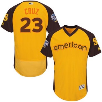 Mariners #23 Nelson Cruz Gold Flexbase Authentic Collection 2016 All-Star American League Stitched MLB Jersey Mariners #23 Nelson Cruz Gold Flexbase Authentic Collection 2016 All-Star American League Stitched MLB Jersey