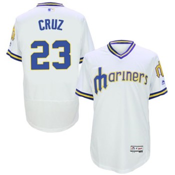 Mariners #23 Nelson Cruz White Flexbase Authentic Collection Cooperstown Stitched MLB Jersey Mariners #23 Nelson Cruz White Flexbase Authentic Collection Cooperstown Stitched MLB Jersey