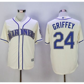 Mariners #24 Ken Griffey Cream New Cool Base2016 Hall Of Fame Patch Stitched MLB Jersey Mariners #24 Ken Griffey Cream New Cool Base2016 Hall Of Fame Patch Stitched MLB Jersey