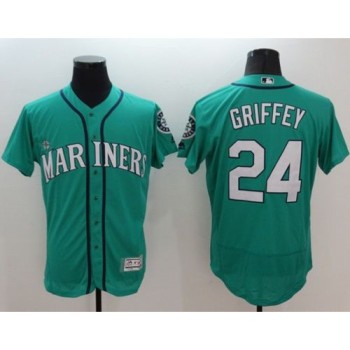 Mariners #24 Ken Griffey Green Flexbase Authentic Collection Stitched MLB Jersey Mariners #24 Ken Griffey Green Flexbase Authentic Collection Stitched MLB Jersey
