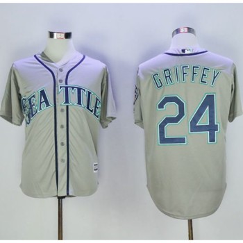 Mariners #24 Ken Griffey Grey New Cool Base 2016 Hall Of Fame Patch Stitched MLB Jersey Mariners #24 Ken Griffey Grey New Cool Base 2016 Hall Of Fame Patch Stitched MLB Jersey