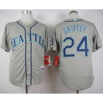 Mariners #24 Ken Griffey Stitched Grey Cool Base MLB Jersey Mariners #24 Ken Griffey Stitched Grey Cool Base MLB Jersey