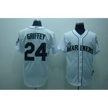 Mariners #24 Ken Griffey Stitched White MLB Jersey Mariners #24 Ken Griffey Stitched White MLB Jersey