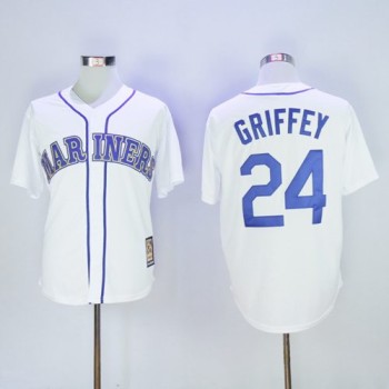 Mariners #24 Ken Griffey White Cooperstown 2016 Hall Of Fame Patch Stitched MLB Jersey Mariners #24 Ken Griffey White Cooperstown 2016 Hall Of Fame Patch Stitched MLB Jersey
