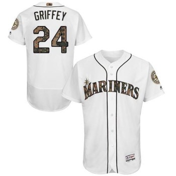 Mariners #24 Ken Griffey White Flexbase Authentic Collection 2016 Memorial Day Stitched MLB Jersey Mariners #24 Ken Griffey White Flexbase Authentic Collection 2016 Memorial Day Stitched MLB Jersey