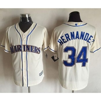 Mariners #34 Felix Hernandez Cream New Cool Base Stitched MLB Jersey Mariners #34 Felix Hernandez Cream New Cool Base Stitched MLB Jersey