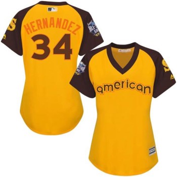 Mariners #34 Felix Hernandez Gold 2016 All-Star American League Women's Stitched MLB Jersey Mariners #34 Felix Hernandez Gold 2016 All-Star American League Women's Stitched MLB Jersey