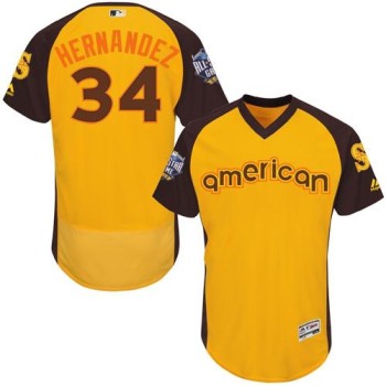 Mariners #34 Felix Hernandez Gold Flexbase Authentic Collection 2016 All-Star American League Stitched MLB Jersey Mariners #34 Felix Hernandez Gold Flexbase Authentic Collection 2016 All-Star American League Stitched MLB Jersey