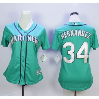 Mariners #34 Felix Hernandez Green Alternate Women's Stitched MLB Jersey Mariners #34 Felix Hernandez Green Alternate Women's Stitched MLB Jersey