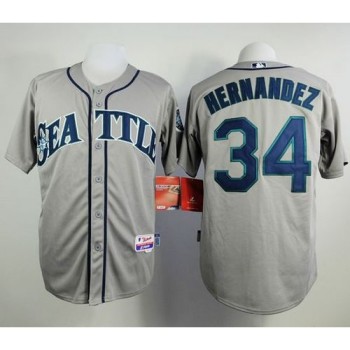 Mariners #34 Felix Hernandez Grey Cool Base Stitched MLB Jersey Mariners #34 Felix Hernandez Grey Cool Base Stitched MLB Jersey