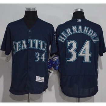 Mariners #34 Felix Hernandez Navy Blue Flexbase Authentic Collection Stitched MLB Jersey Mariners #34 Felix Hernandez Navy Blue Flexbase Authentic Collection Stitched MLB Jersey