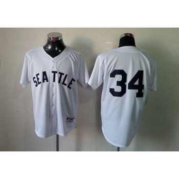 Mariners #34 Felix Hernandez White 1909 Turn Back The Clock Stitched MLB Jersey Mariners #34 Felix Hernandez White 1909 Turn Back The Clock Stitched MLB Jersey