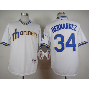 Mariners #34 Felix Hernandez White 1979 Turn Back The Clock Stitched MLB Jersey Mariners #34 Felix Hernandez White 1979 Turn Back The Clock Stitched MLB Jersey