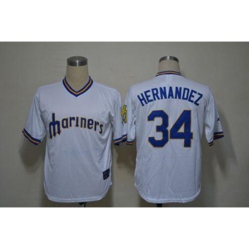 Mariners #34 Felix Hernandez White Cooperstown Stitched MLB Jersey Mariners #34 Felix Hernandez White Cooperstown Stitched MLB Jersey