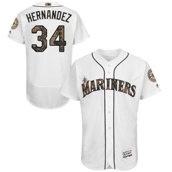 Mariners #34 Felix Hernandez White Flexbase Authentic Collection 2016 Memorial Day Stitched MLB Jersey Mariners #34 Felix Hernandez White Flexbase Authentic Collection 2016 Memorial Day Stitched MLB Jersey