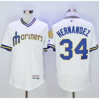 Mariners #34 Felix Hernandez White Flexbase Authentic Collection Cooperstown Stitched MLB Jersey Mariners #34 Felix Hernandez White Flexbase Authentic Collection Cooperstown Stitched MLB Jersey