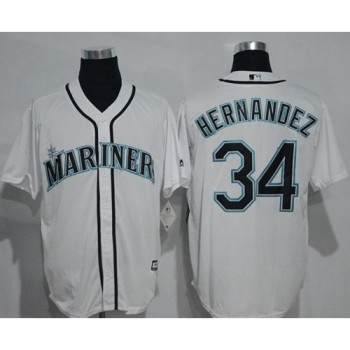 Mariners #34 Felix Hernandez White New Cool Base Stitched MLB Jersey Mariners #34 Felix Hernandez White New Cool Base Stitched MLB Jersey