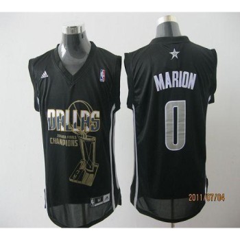 Mavericks 2011 NBA Finals Champions #0 Shawn Marion Revolution 30 Black Stitched NBA Jersey