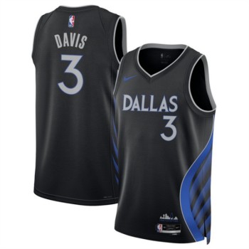Men's Dallas Mavericks #3 Anthony Davis Black 2025/26 City Edition Stitched Basketball Jersey