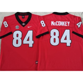 Men's Georgia Bulldogs #84 McCONKEY Red College Football Stitched Jersey